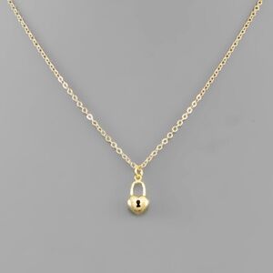Heart Lock Gold Dipped Necklace